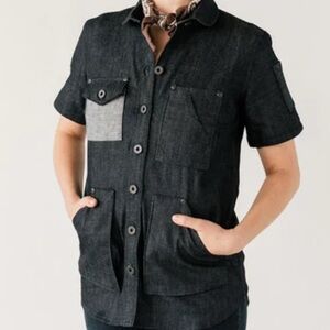 Stock MFG Denim Dark Wash Button Down